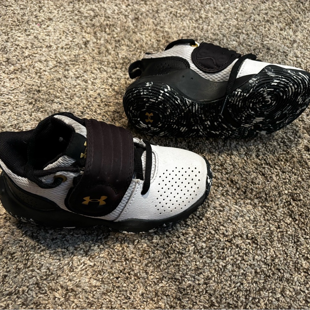 Under Armour Kids Black and White Shoes